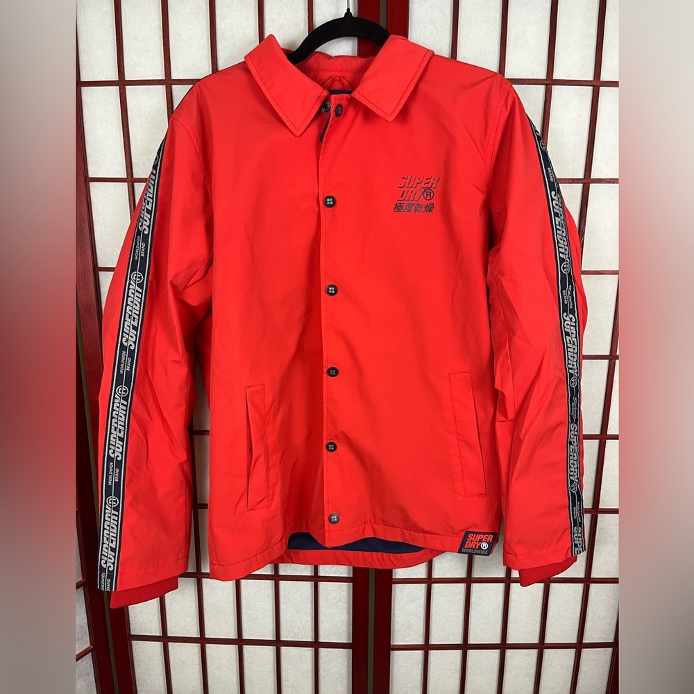 Superdry Worldwide Brand Orange Jacket Full Zip Collared